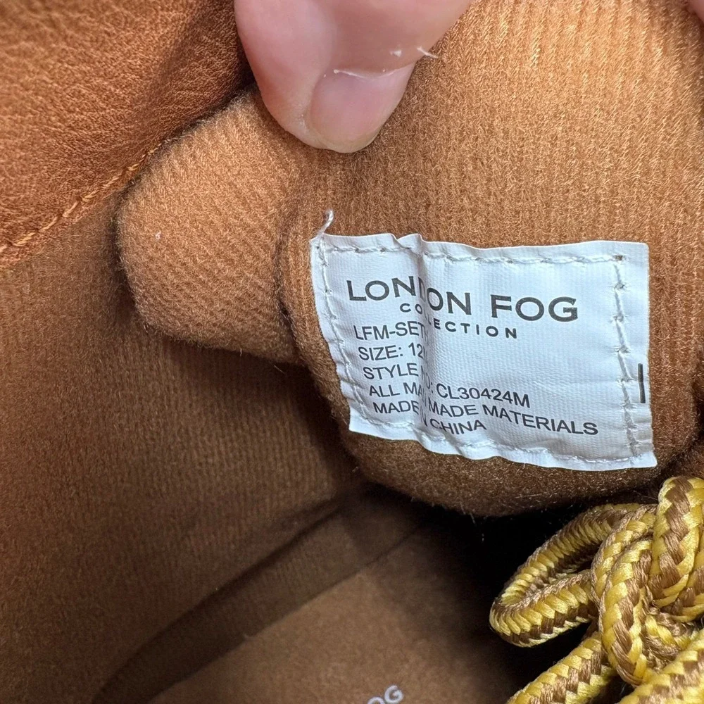 New With Box 12 London Fog Seth Duck Boots Men Cognac Brown CL30424M Rain/Snow